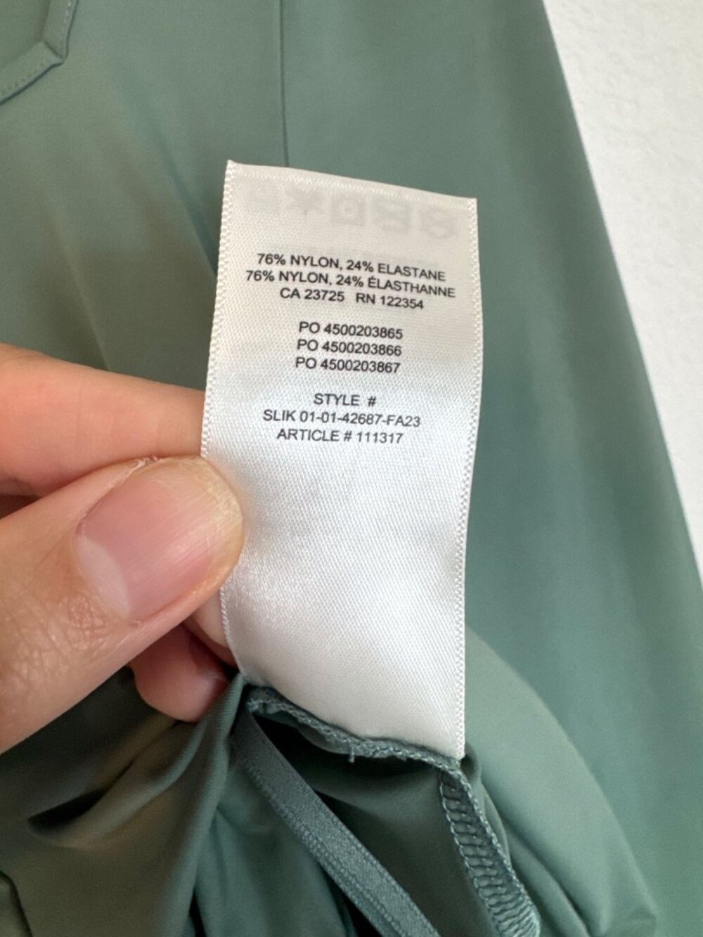 NEW Babaton Long Sleeve Skintight Square Neck Top Gallery Green Size Small - Picture 5 of 10